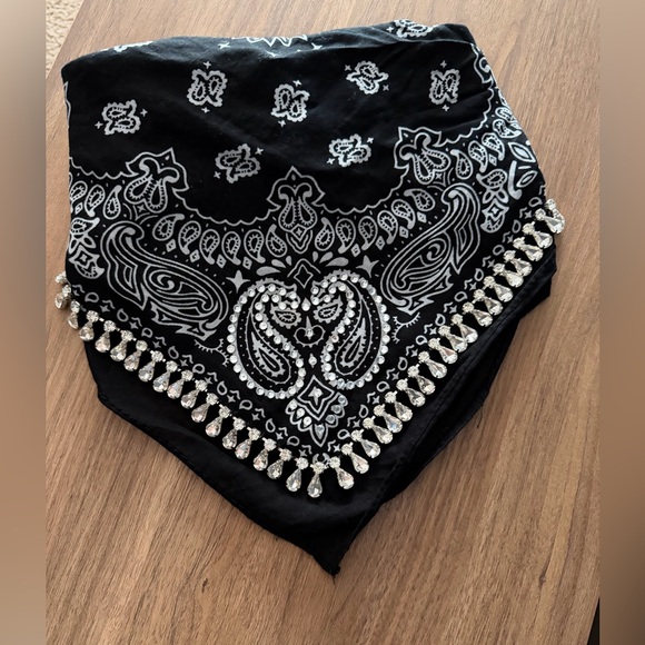Blue B Rhinestone Bandana - Picture 5 of 8